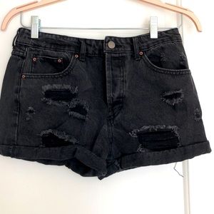 Forever 21 Distressed Black Shorts